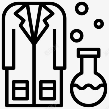 防风外套实验室外套衣服科学图标图标