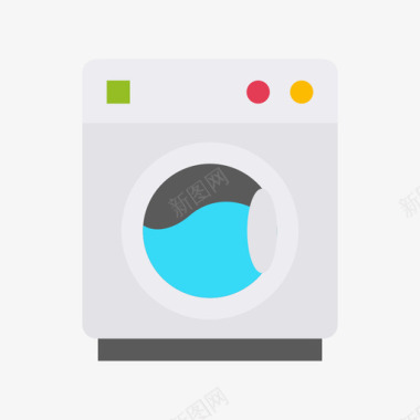 洗衣机织物特征13扁平图标图标