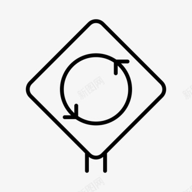 环形交叉口汽车道路图标图标