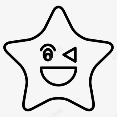 星星表情符号微笑图标图标