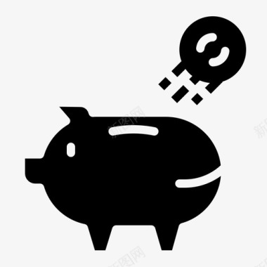 小猪钱银行硬币图标图标