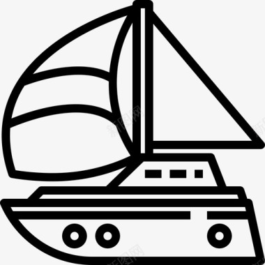 帆船船舶旅游图标图标