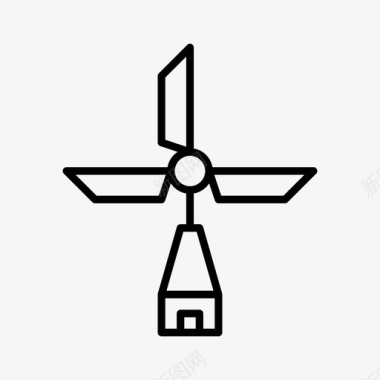 电力涡轮机风车图标图标