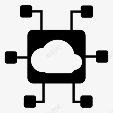 磁盘存储云系统网络服务器图标图标