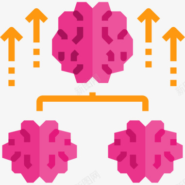 头脑风暴大脑概念3扁平图标图标