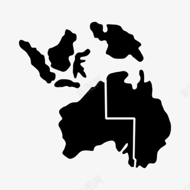 澳大利亚大陆地图图标图标