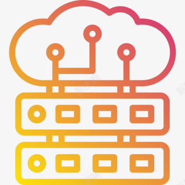磁盘存储云计算计算机数据存储6梯度图标图标