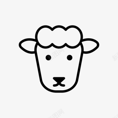 绵羊动物可爱的动物图标图标