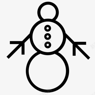 寒冷雪人艺术寒冷的天气图标图标