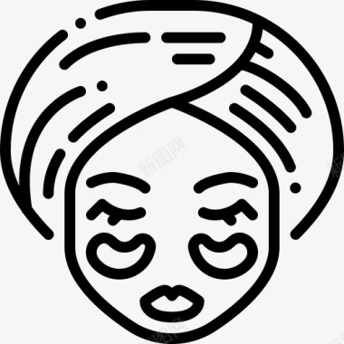美容SPA眼罩美容脸和spa3线性图标图标