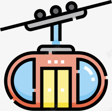 车辆修理缆车车辆运输5线颜色图标图标
