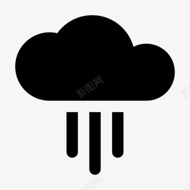 多云天空雨气候云图标图标
