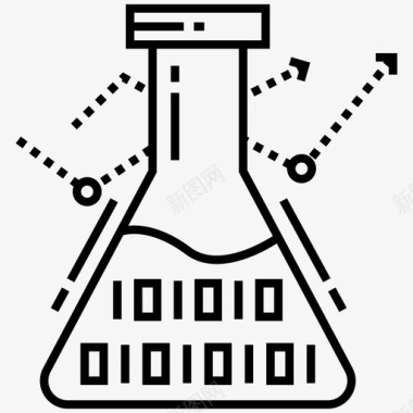 二进制编码科学数据二进制数据数据流图标图标