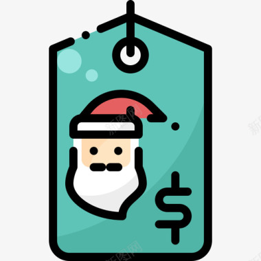 价格标签圣诞老人1线性颜色图标图标