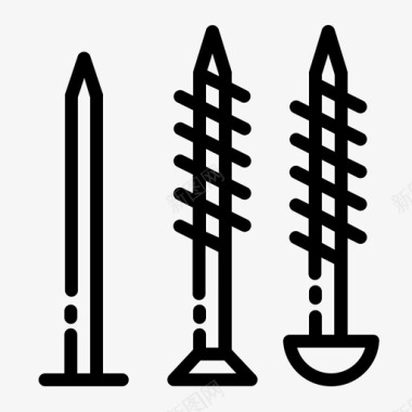 钉子和螺丝钉建筑材料钉子图标图标