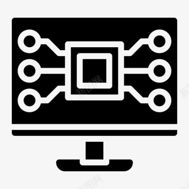 LED电子屏幕计算机数字电子图标图标