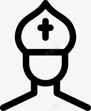 教皇基督徒教会图标图标