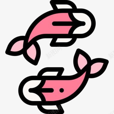 鲤鱼跃龙门锦鲤鱼日本98线形颜色图标图标