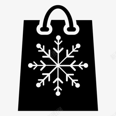 寒假冲刺班购物袋圣诞节礼物图标图标