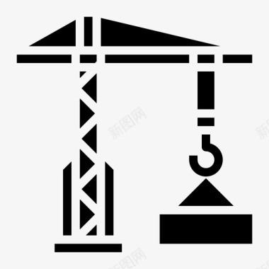 大吊钩起重机建筑吊钩图标图标