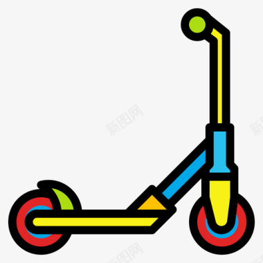 踢板车儿童玩具1线性颜色图标图标
