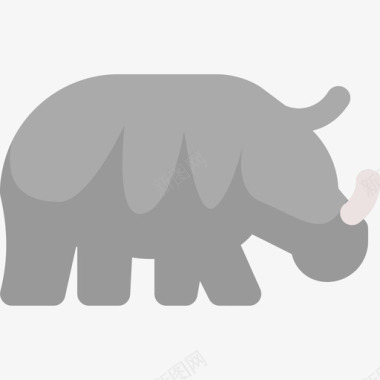 犀牛野生动物5扁平图标图标