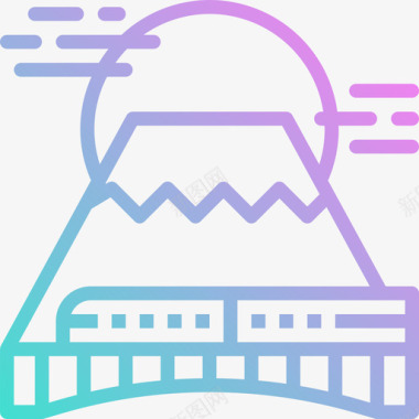 日本刀剑富士山日本54坡度图标图标