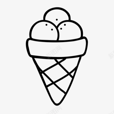甜品冰淇淋筒甜点食物图标图标