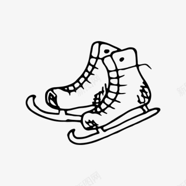 溜冰鞋手绘假日图标图标
