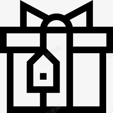 礼品盒圣诞礼物4份直系图标图标