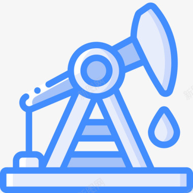 石油钻机石油和天然气3蓝色图标图标