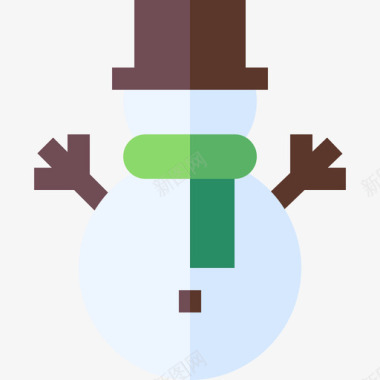雪人圣诞装饰8扁平图标图标