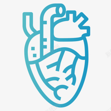 心脏人体器官4梯度图标图标