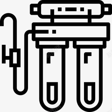 复杂的水管滤水器水管工7线性图标图标