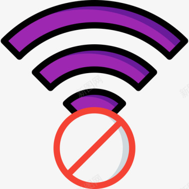 移动流量Wifi移动接口5线性颜色图标图标