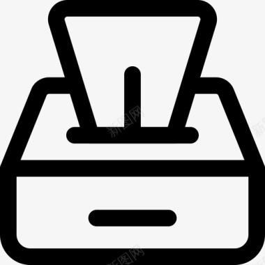 纸巾盒办公室1线性图标图标