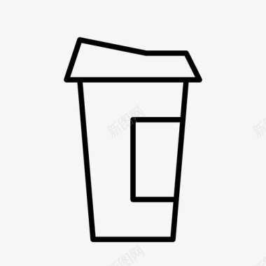 纸咖啡杯咖啡馆标签图标图标