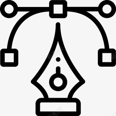创意羽毛钢笔钢笔创意工具35线性图标图标