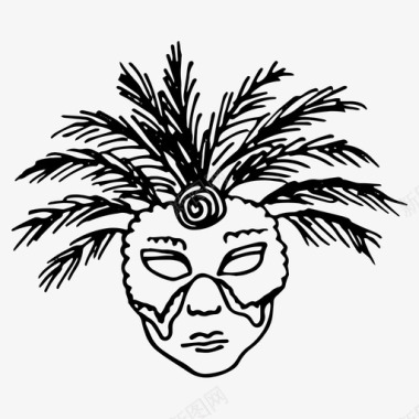 威尼斯面具节日化妆舞会图标图标