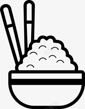 米饭亚洲人碗图标图标