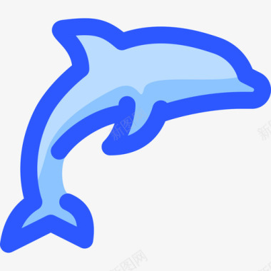 海豚野生动物8蓝色图标图标