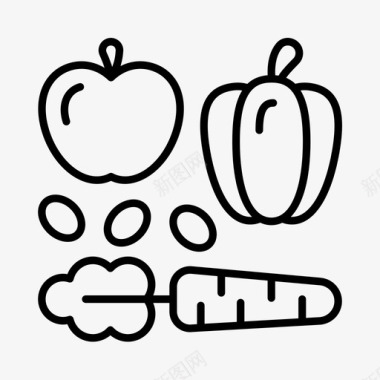 水果和蔬菜饮食营养师图标图标