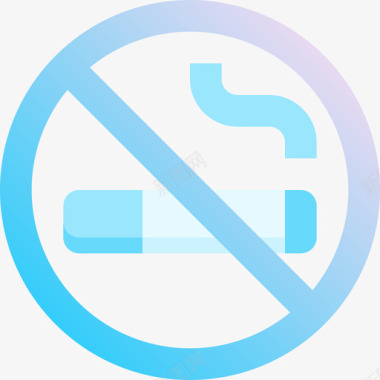 禁止吸烟136号餐厅蓝色图标图标