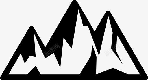 山水墨画山风景雪山图标图标