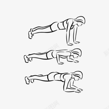健身运动上下木板锻炼身体健身锻炼图标图标