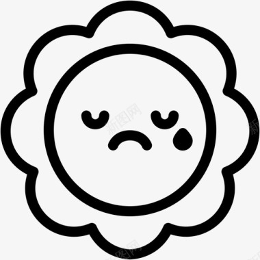 向日葵哭表情情绪图标图标