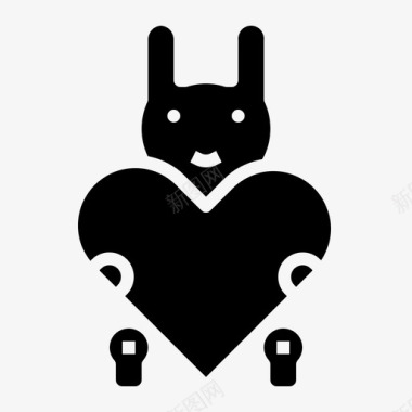 心兔子爱情图标图标