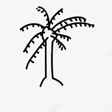 棕榈树海滩树叶图标图标