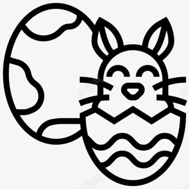 兔子蛋庆祝复活节图标图标