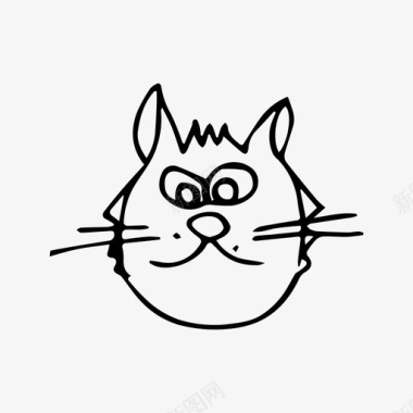 动物素描猫动物小猫图标图标